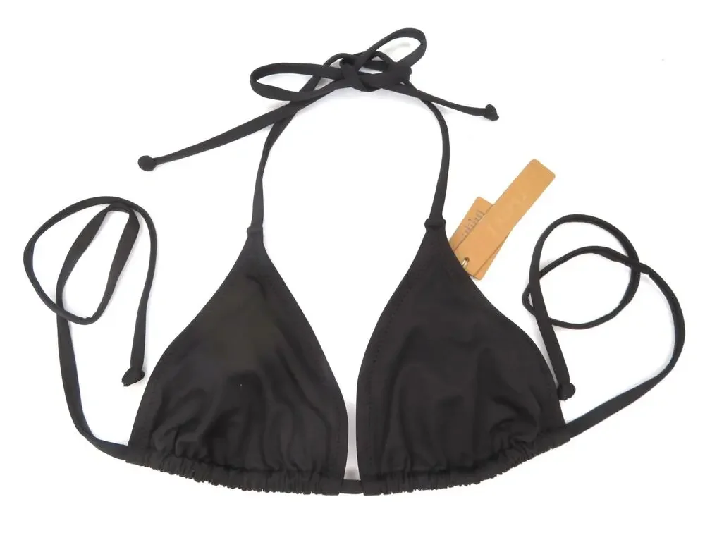 Nwt SKIMS Signature Swim Triangle Bikini Top Onyx Women Sz M